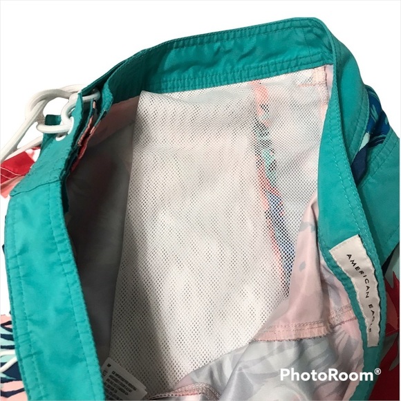 AMERICAN EAGLE / Men’s Lion/Jungle Tropical Print Swim Board Shorts Size M - Picture 6 of 13